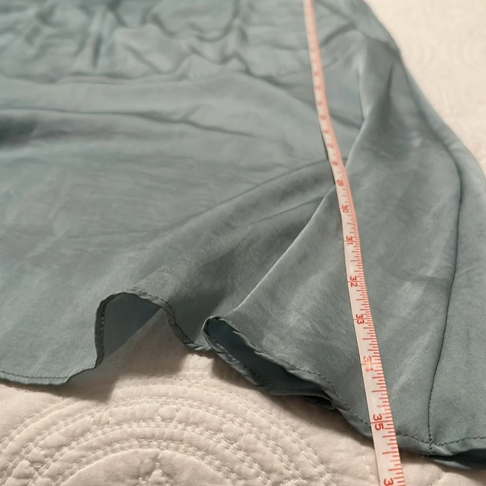 Free People Lola Asymmetrical Seafoam High Slit Ruffled Skirt Size 6
